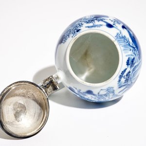 A Chinese blue and white silver-mounted mustard jar, Kangxi — 照片 7
