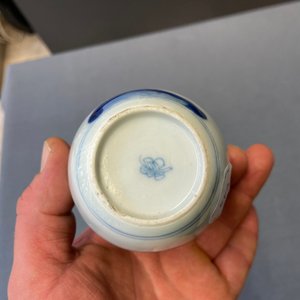 A Chinese blue and white silver-mounted tea caddy, Kangxi — photo 12