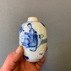 A Chinese blue and white silver-mounted tea caddy, Kangxi — photo 9