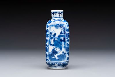 A Chinese blue and white 'Sima Guang 司馬光' snuff bottle, Qianlong mark, 19th C.