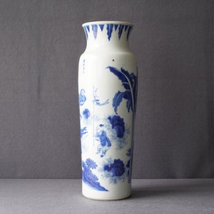 A Chinese blue and white sleeve vase depicting the legendary Zhang Xian, Transitional period — photo 10