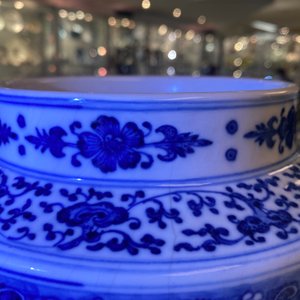 A Chinese blue and white soft paste 'sanduo' 'lantern' vase, Qianlong — 照片 19