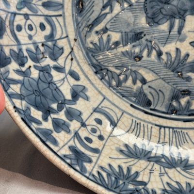 A Chinese blue and white Swatow 'Deer' dish — 照片 2