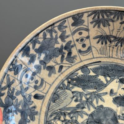 A Chinese blue and white Swatow 'Deer' dish — 照片 4