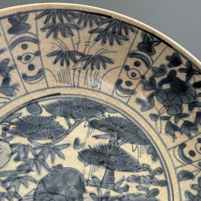 A Chinese blue and white Swatow 'Deer' dish — 照片 5