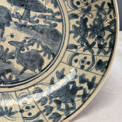 A Chinese blue and white Swatow 'Deer' dish — 照片 7