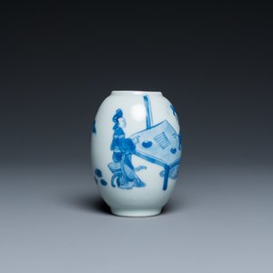 A Chinese blue and white tea caddy, Kangxi — photo 5