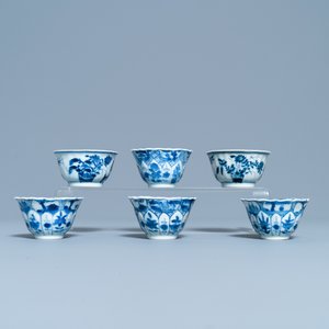 A Chinese blue and white tea caddy, six cups, two saucers and two plates, Kangxi/Yongzheng — 照片 13