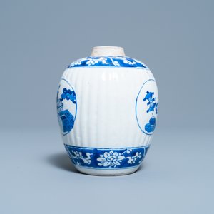 A Chinese blue and white tea caddy, six cups, two saucers and two plates, Kangxi/Yongzheng — 照片 7