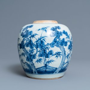 A Chinese blue and white 'Three friends of winter' jar, Kangxi — photo 2