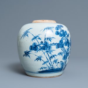 A Chinese blue and white 'Three friends of winter' jar, Kangxi — photo 3