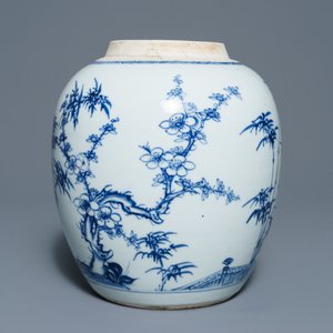 A Chinese blue and white 'Three friends of winter' jar, Kangxi — photo 2