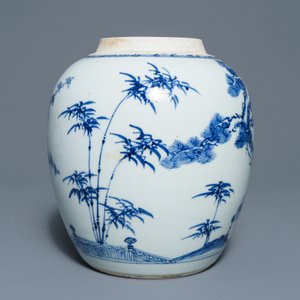 A Chinese blue and white 'Three friends of winter' jar, Kangxi — photo 3