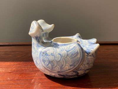 A Chinese blue and white twin duck-form water dropper, Ming — 照片 4