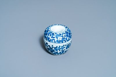 A Chinese blue and white two-piece brush washer, Kangxi