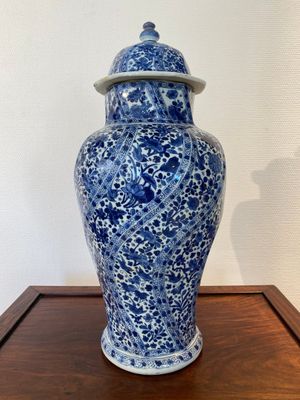 A Chinese blue and white vase and cover, Kangxi — 照片 2