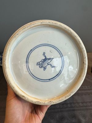 A Chinese blue and white vase and cover with landscapes and flowers, Kangxi — photo 23