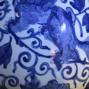 A Chinese blue and white vase with Buddhist lions and peonies, Ming, Wanli — photo 29