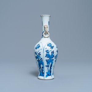A Chinese blue and white vase with elephant-head handles, Chenghua mark, Kangxi — photo 4