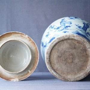 A Chinese blue and white vase with figures in a garden, Kangxi — photo 10