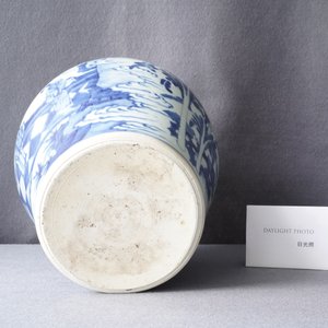 A Chinese blue and white vase with figures in an interior, Kangxi — 照片 10