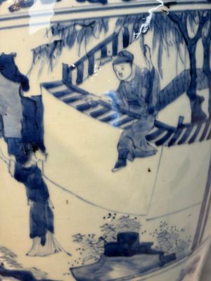 A Chinese blue and white vase with narrative design, Kangxi — photo 11
