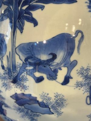 A Chinese blue and white vase with narrative design, Transitional period — photo 20