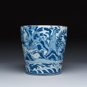 A Chinese blue and white vessel with geese in a landscape — photo 3