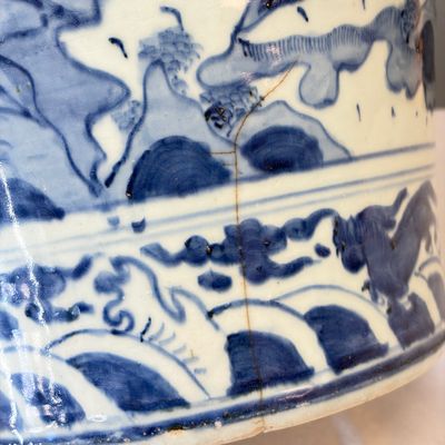 A Chinese blue and white vessel with geese in a landscape — photo 12
