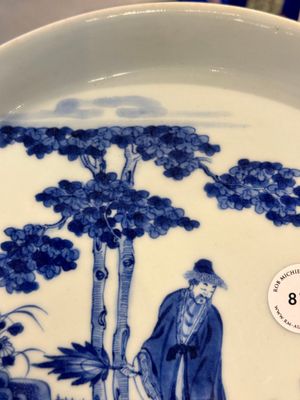 A Chinese blue and white 'Wang Xizhi 王羲之' dish, Yongzheng — 照片 4