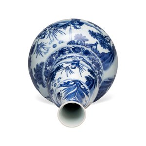 A Chinese blue and white 'Wen Wang Fang Xian 文王訪賢' double-gourd vase — foto 5