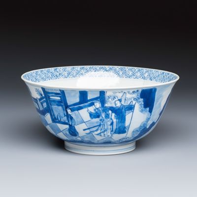 A Chinese blue and white 'Xi Xiang Ji' bowl, Kangxi mark and of the period