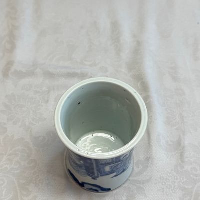 A Chinese blue and white 'Xi Xiang Ji' brushpot (Bitong) — foto 16