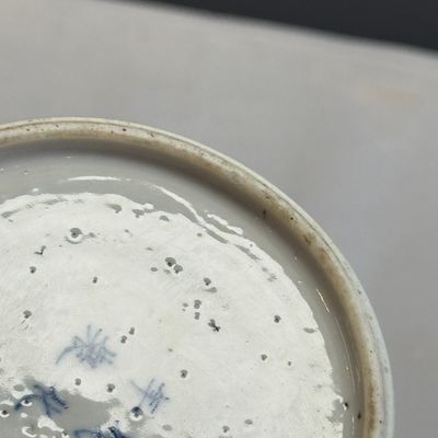 A Chinese blue and white 'Xi Xiang Ji' brushpot (Bitong) — foto 15