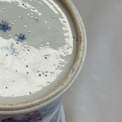 A Chinese blue and white 'Xi Xiang Ji' brushpot (Bitong) — foto 16