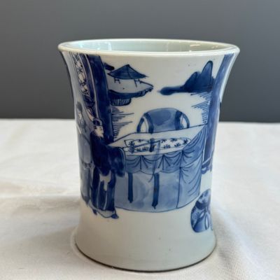 A Chinese blue and white 'Xi Xiang Ji' brushpot (Bitong) — foto 3