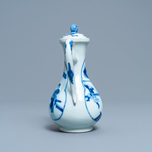 A Chinese blue and white 'Xi Xiang Ji' ewer and cover, Xuande mark, Kangxi — photo 4