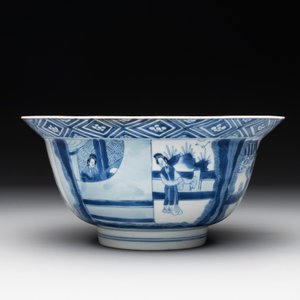 A Chinese blue and white 'Xi Xiang Ji' 'klapmuts' bowl, Kangxi mark and of the period — photo 3