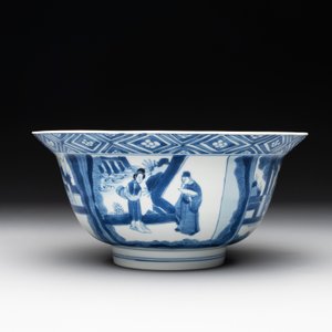 A Chinese blue and white 'Xi Xiang Ji' 'klapmuts' bowl, Kangxi mark and of the period — photo 4