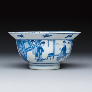 A Chinese blue and white 'Xi Xiang Ji' 'Klapmuts' bowl — foto 2