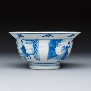 A Chinese blue and white 'Xi Xiang Ji' 'Klapmuts' bowl — foto 3