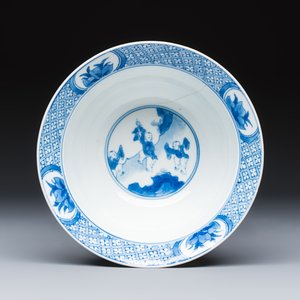 A Chinese blue and white 'Xi Xiang Ji' 'Klapmuts' bowl — foto 6