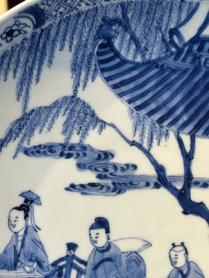 A Chinese blue and white 'Xi Xiang Ji' plate with silver mount, Yongzheng — 照片 6