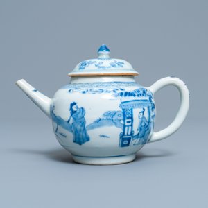 A Chinese blue and white 'Xi Xiang Ji' teapot with cover, Kangxi/Yongzheng — 照片 2