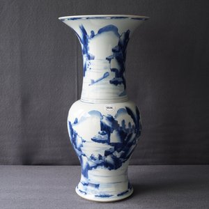 A Chinese blue and white yenyen vase with figures in a landscape, Kangxi — photo 16