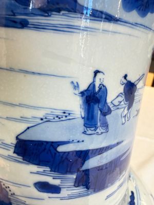 A Chinese blue and white 'Yenyen' vase with figures in a mountainous riverscape — 照片 6