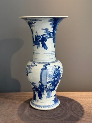 A Chinese blue and white 'yenyen' vase with narrative design, Kangxi — photo 1