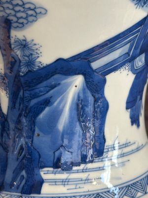 A Chinese blue and white 'yenyen' vase with narrative design, Kangxi — photo 15