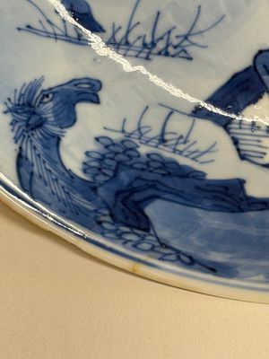 A Chinese blue and white 'Yu Ma Tu 浴馬圖' plate, Kangxi mark and of the period — photo 8