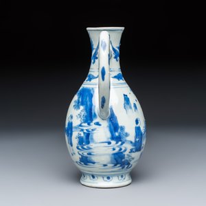 A Chinese blue and white 'Zhi Ri Gao Sheng 指日高升' ewer — 照片 2